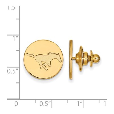 14K Yellow Gold Logoart Southern Methodist University Mustang Lapel Pin – view 3