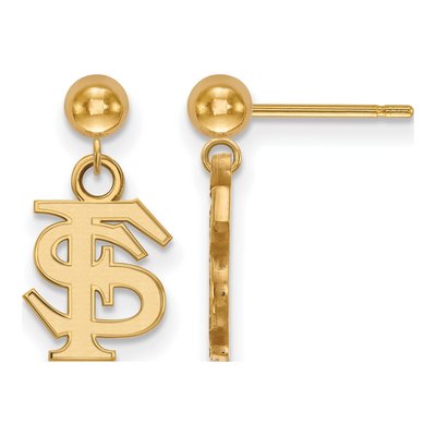 Florida State University 14K Yellow Gold Ball Dangle Earrings