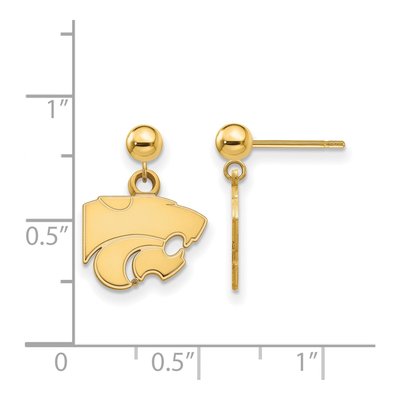 Kansas State University 14K Yellow Gold Wildcat Dangle Earrings – view 2