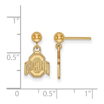 Ohio State University 14K Yellow Gold Ball Dangle Earrings – view 2