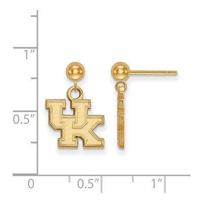 University of Kentucky 14K Yellow Gold Ball Dangle Earrings – view 2