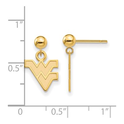 West Virginia University 14K Yellow Gold Ball Dangle Earrings – view 2