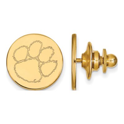 14K Gold Clemson Tiger Paw Lapel Pin