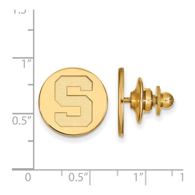 14K Gold Michigan State Letter S Lapel Pin – view 3