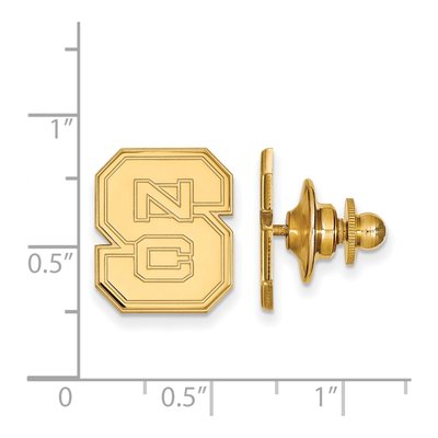 14K Gold NC State N-C-S Lapel Pin – view 3
