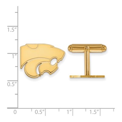 14K Yellow Gold Logoart Kansas State University Wildcat Cuff Links – view 2