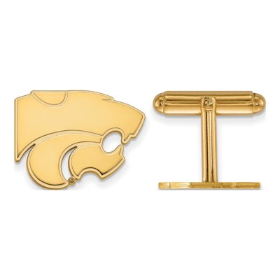 14K Yellow Gold Logoart Kansas State University Wildcat Cuff Links