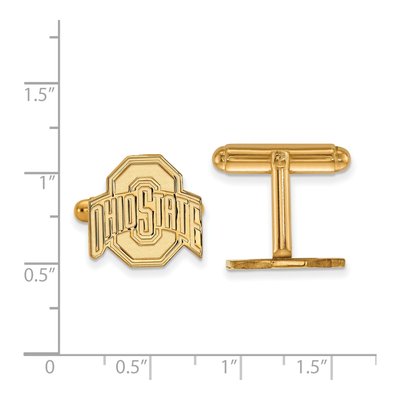 14K Yellow Gold Logoart The Ohio State University Cuff Links – view 2