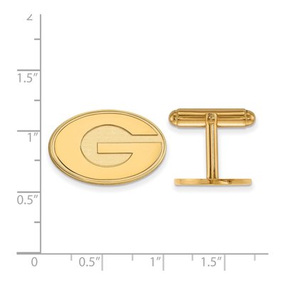 14K Yellow Gold Logoart University Of Georgia Letter G Cuff Links – view 2