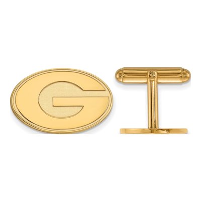 14K Yellow Gold Logoart University Of Georgia Letter G Cuff Links