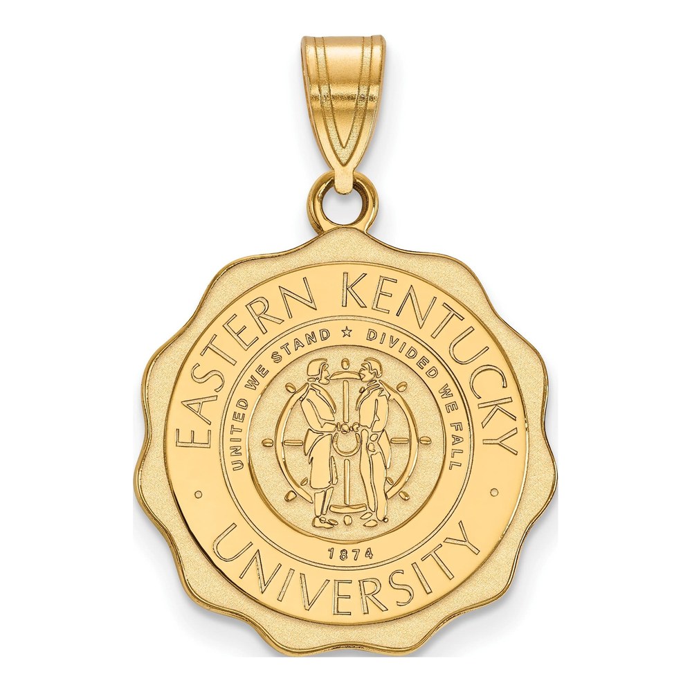 14K Gold Logoart Eastern Kentucky University Large Crest Pendant