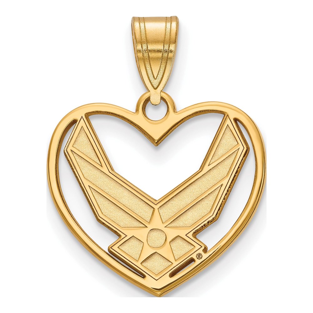 14K Gold Logoart U.s. Air Force Heart Pendant