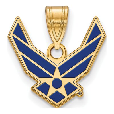 14K Yellow Gold U.s Air Force Enamel Pendant