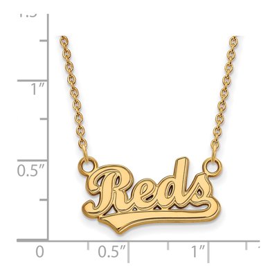 Cincinnati Reds 14K Yellow Gold Small Script Necklace – view 2