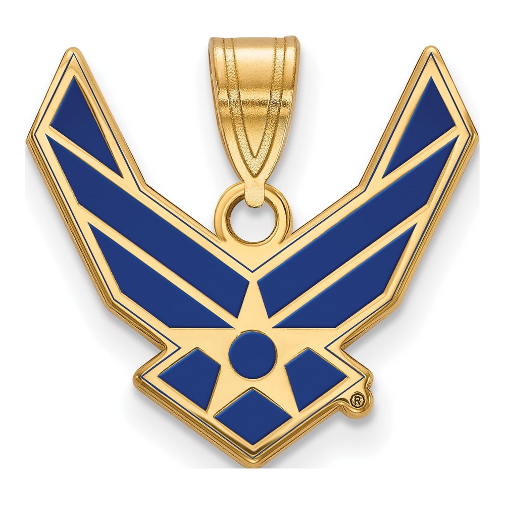 14K Gold Logoart U.s. Air Force Large Enamel Pendant