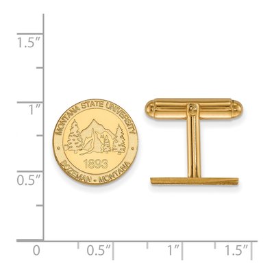 14K Yellow Gold Logoart Montana State University Crest Cuff Links – view 2
