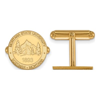 14K Yellow Gold Logoart Montana State University Crest Cuff Links