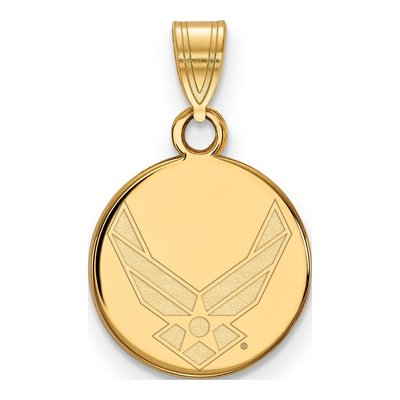 14K Yellow Gold U.s Air Force Disc Pendant