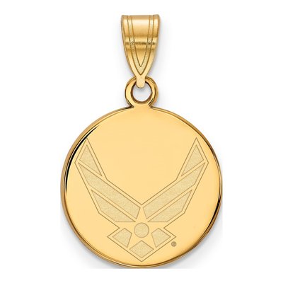 14K Yellow Gold U.s Air Force Disc Pendant
