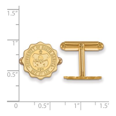 14K Yellow Gold Logoart University Of North Dakota Crest Cuff Links – view 2