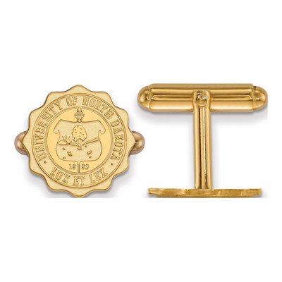 14K Yellow Gold Logoart University Of North Dakota Crest Cuff Links