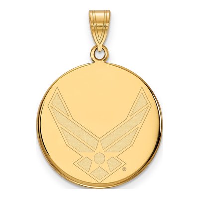 14K Yellow Gold U.s Air Force Disc Pendant