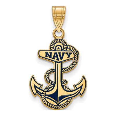 14K Yellow Gold US Naval Academy Enameled Pendant