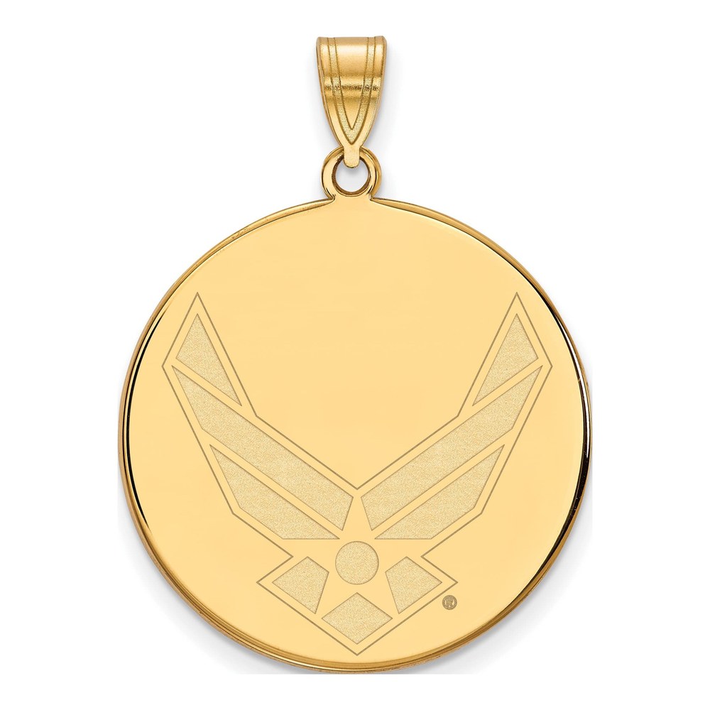 14K Gold Logoart U.s. Air Force Xl Disc Pendant