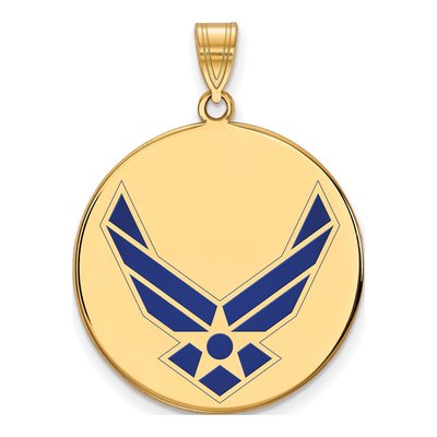14K Yellow Gold Air Force Enamel Pendant