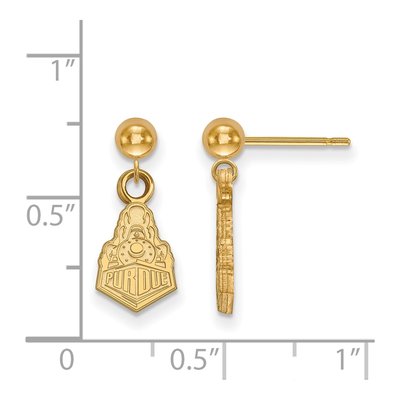 Purdue University 14K Yellow Gold Boilermakers Train Dangle Earrings – view 2
