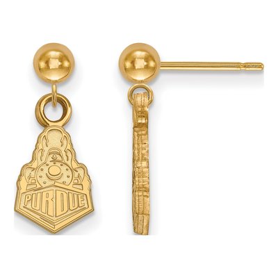 Purdue University 14K Yellow Gold Boilermakers Train Dangle Earrings