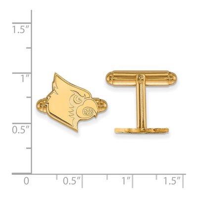 14K Yellow Gold Logoart University Of Louisville Cardinal Cuff Links – view 2
