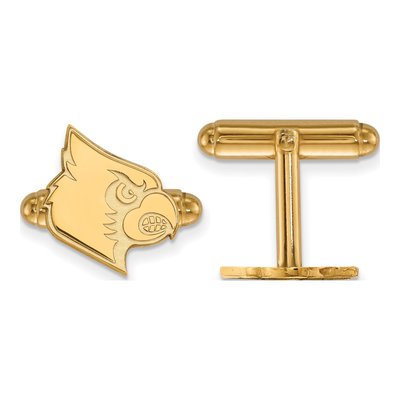 14K Yellow Gold Logoart University Of Louisville Cardinal Cuff Links