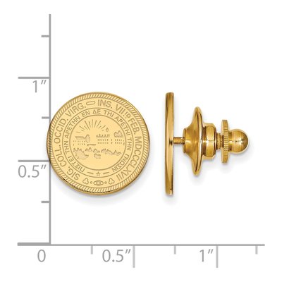 14K Yellow Gold Logoart West Virginia University Crest Lapel Pin – view 3