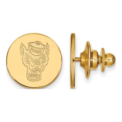 14K Yellow Gold Logoart North Carolina State University Wolf Lapel Pin