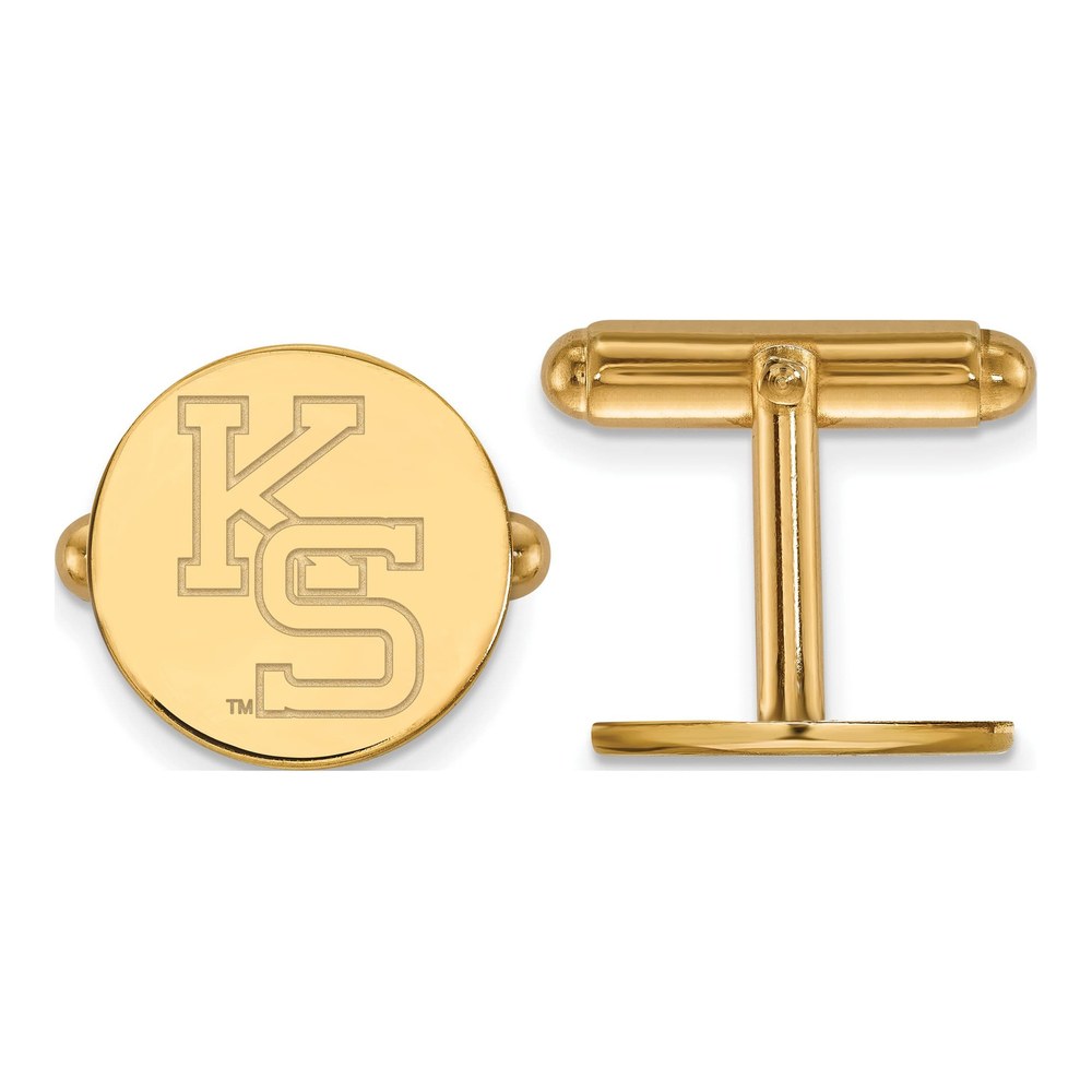 14K Yellow Gold Logoart Kansas State University K-S Cuff Links