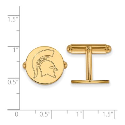 Michigan State Spartan Cuff Links | Gold-Plated Silver – view 2