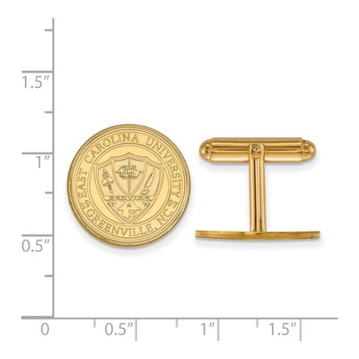 14K Yellow Gold Logoart East Carolina University Crest Lapel Pin – view 3