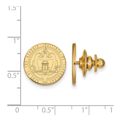 14K Yellow Gold Logoart Georgia Institute Of Technology Crest Lapel Pin – view 3