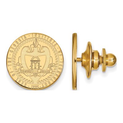 14K Yellow Gold Logoart Georgia Institute Of Technology Crest Lapel Pin