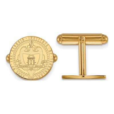 14K Yellow Gold Logoart Georgia Institute Of Technology Crest Cuff Links