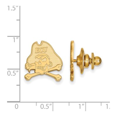 14K Yellow Gold Logoart East Carolina University Pirate Lapel Pin – view 3