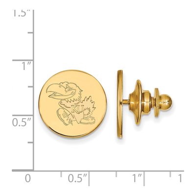 14K Gold University of Kansas Jayhawk Lapel Pin – view 3