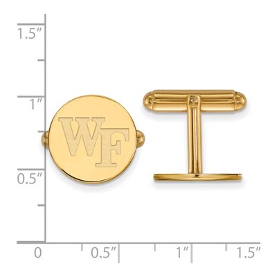 14K Yellow Gold Logoart Wake Forest University W-F Cuff Links – view 2