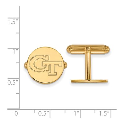 14K Yellow Gold Logoart Georgia Institute Of Technology G-T Cuff Links – view 2