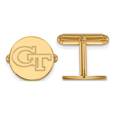 14K Yellow Gold Logoart Georgia Institute Of Technology G-T Cuff Links