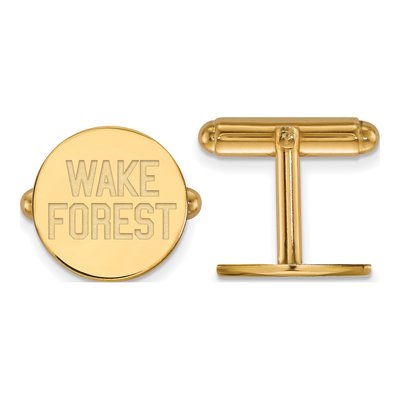 14K Yellow Gold Logoart Wake Forest University W-F Deacon Cuff Links