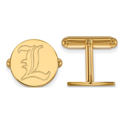 14K Yellow Gold Logoart University Of Louisville Letter L Cuff Links