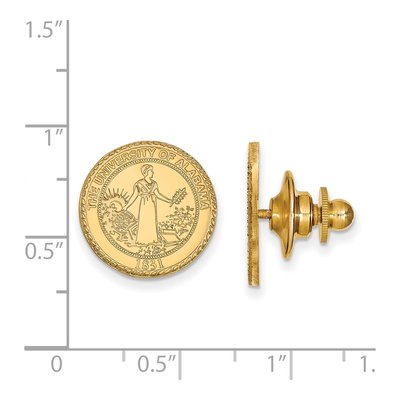 14K Yellow Gold Logoart University Of Alabama Crest Lapel Pin – view 3