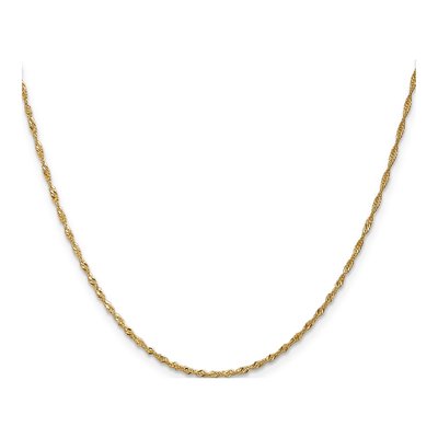 14K Yellow Gold 1.3mm Singapore Chain – view 3